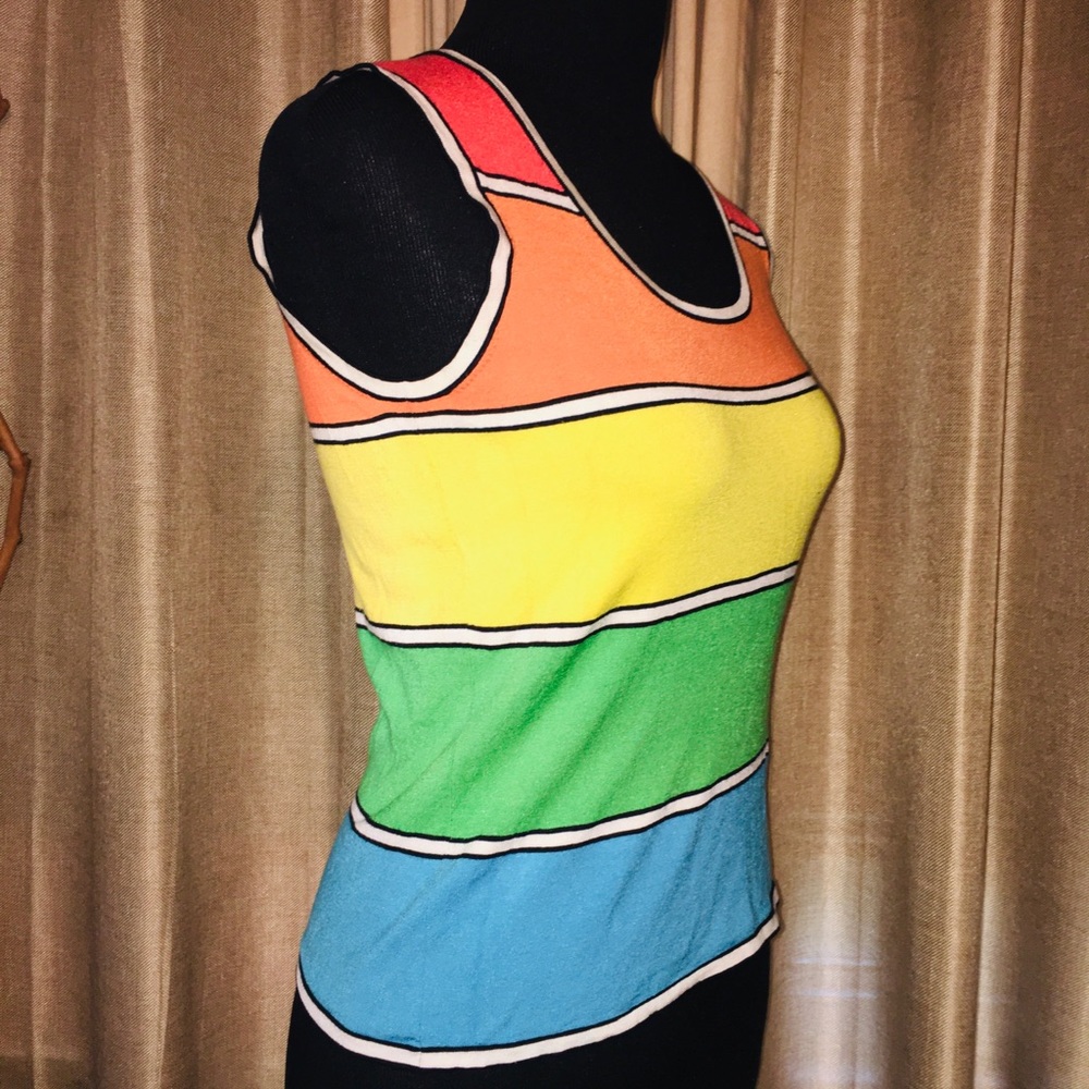 Escada Colorful Large Color Block Stripe Tank - image 4